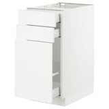 SEKTION Base cabinet/p-out storage/2 drawer, white Maximera/Axstad matt white, 15x24x30 "