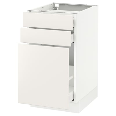 SEKTION Base cabinet/p-out storage/2 drawer, white Maximera/Veddinge white, 18x24x30 "