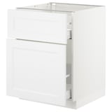 SEKTION Base cabinet/p-out storage/drawer, white Maximera/Axstad matt white, 24x24x30 "