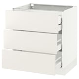 SEKTION Base cabinet w/3 fronts & 4 drawers, white Maximera/Veddinge white, 30x24x30 "