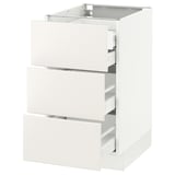 SEKTION Base cabinet w/3 fronts & 4 drawers, white Maximera/Veddinge white, 18x24x30 "
