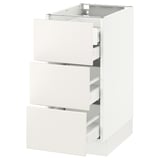 SEKTION Base cabinet w/3 fronts & 4 drawers, white Maximera/Veddinge white, 15x24x30 "
