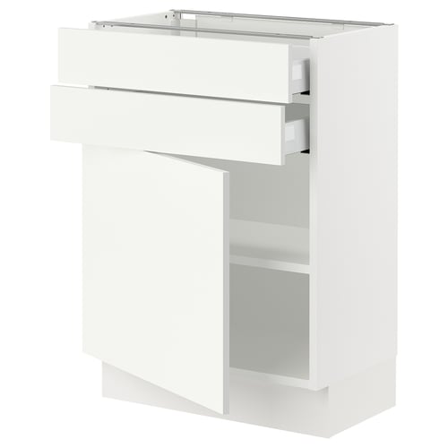 SEKTION white kitchen unit drawers and shelves with sleek design.