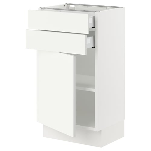 SEKTION white kitchen unit with adjusting shelves & drawers.