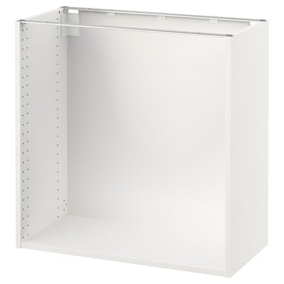 White SEKTION kitchen cabinet, rectangular, metal-lined, open-top.