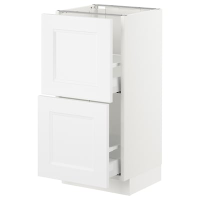 SEKTION Base cabinet with 2 drawers, white Maximera/Axstad matt white, 15x15x30 "