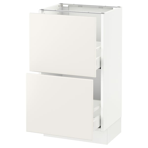SEKTION Base cabinet with 2 drawers, white Maximera/Veddinge white, 18x15x30 "
