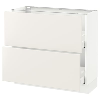 SEKTION Base cabinet with 2 drawers, white Maximera/Veddinge white, 36x15x30 "