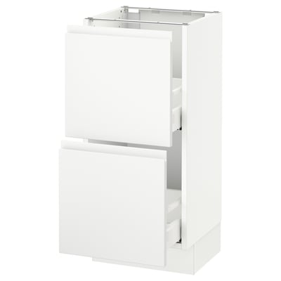 SEKTION Base cabinet with 2 drawers, white Maximera/Voxtorp matt white, 15x15x30 "