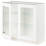 SEKTION Base cabinet with 2 glass doors, white Enköping/white wood effect, 36x15x30 "