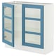 SEKTION Base cabinet with 2 glass doors, white/Lerhyttan blue, 36x15x30 "