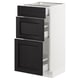 SEKTION kitchen cabinet in white with dark grey drawers and doors, modern design.