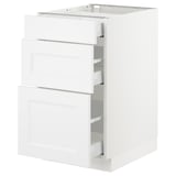 SEKTION Base cabinet with 3 drawers, white Maximera/Axstad matt white, 18x24x30 "