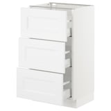 SEKTION Base cabinet with 3 drawers, white Maximera/Axstad matt white, 18x15x30 "