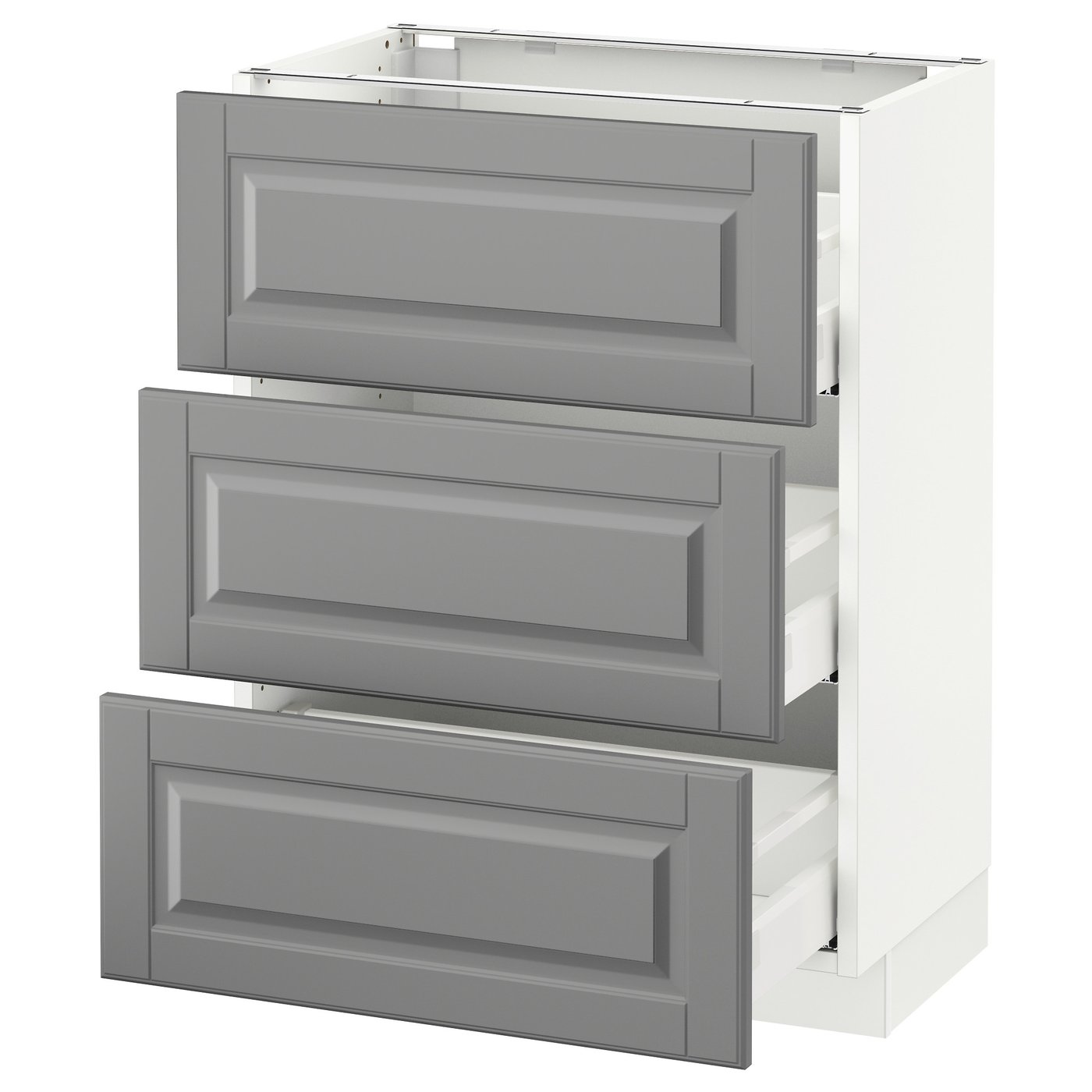 SEKTION base with 3 drawers, white Maximera/Bodbyn gray