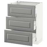 SEKTION Base cabinet with 3 drawers, white Maximera/Bodbyn gray, 24x15x30 "