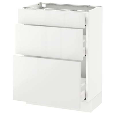 SEKTION Base cabinet with 3 drawers, white Maximera/Ringhult white, 24x15x30 "