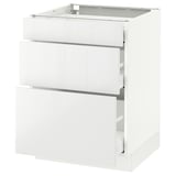 SEKTION Base cabinet with 3 drawers, white Maximera/Ringhult white, 24x24x30 "