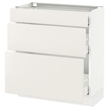 SEKTION Base cabinet with 3 drawers, white Maximera/Veddinge white, 30x15x30 "