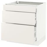 SEKTION Base cabinet with 3 drawers, white Maximera/Veddinge white, 30x24x30 "