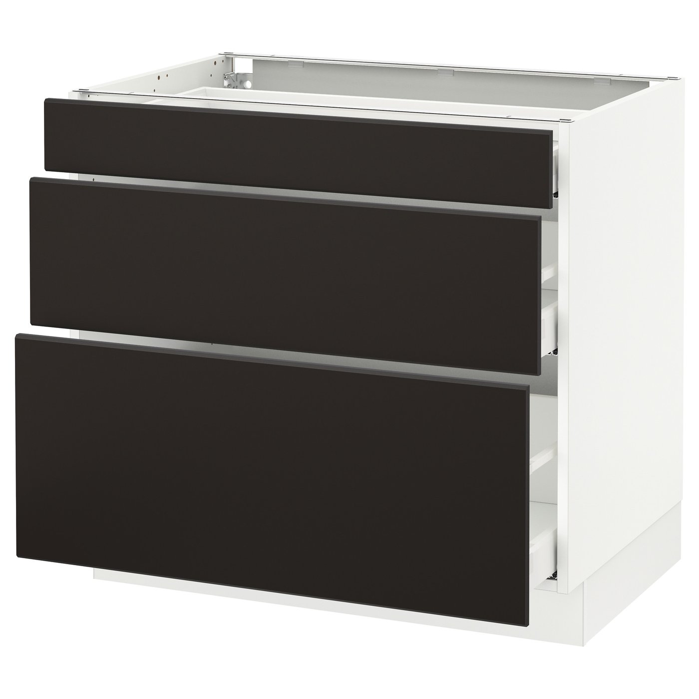 SEKTION Base with 3 drawers white Maximera, Anthracite . IKEA