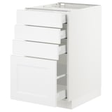 SEKTION Base cabinet with 4 drawers, white Maximera/Axstad matt white, 18x24x30 "