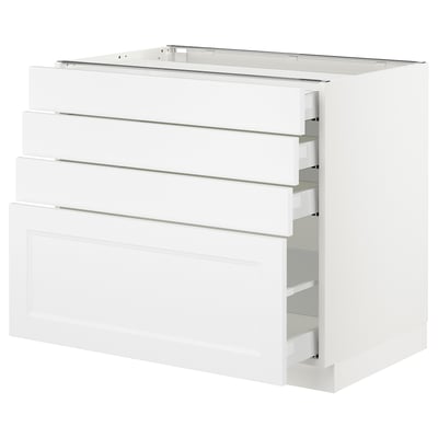 SEKTION Base cabinet with 4 drawers, white Maximera/Axstad matt white, 36x24x30 "