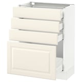SEKTION Base cabinet with 4 drawers, white Maximera/Bodbyn off-white, 24x15x30 "