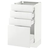 SEKTION Base cabinet with 4 drawers, white Maximera/Ringhult white, 18x15x30 "