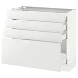SEKTION Base cabinet with 4 drawers, white Maximera/Ringhult white, 36x15x30 "