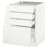 SEKTION Base cabinet with 4 drawers, white Maximera/Voxtorp matt white, 24x24x30 "