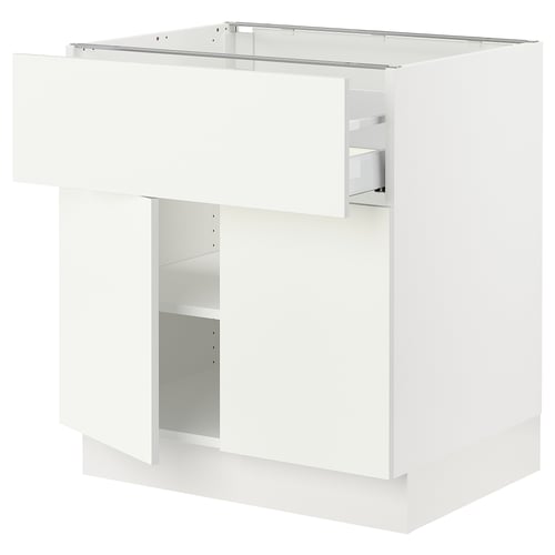 Ikea SEKTION white kitchen cabinet, minimalist design with adjustable shelves.