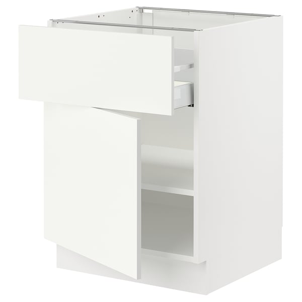 SEKTION Base cabinet with drawer/door, white/Vallstena white, 24x24x30 "