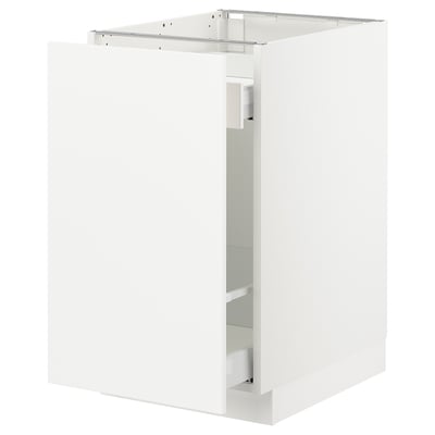 SEKTION Base cabinet with pull-out storage, white Maximera/Axstad matt white, 18x24x30 "