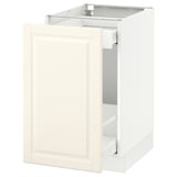 SEKTION Base cabinet with pull-out storage, white Maximera/Bodbyn off-white, 18x24x30 "
