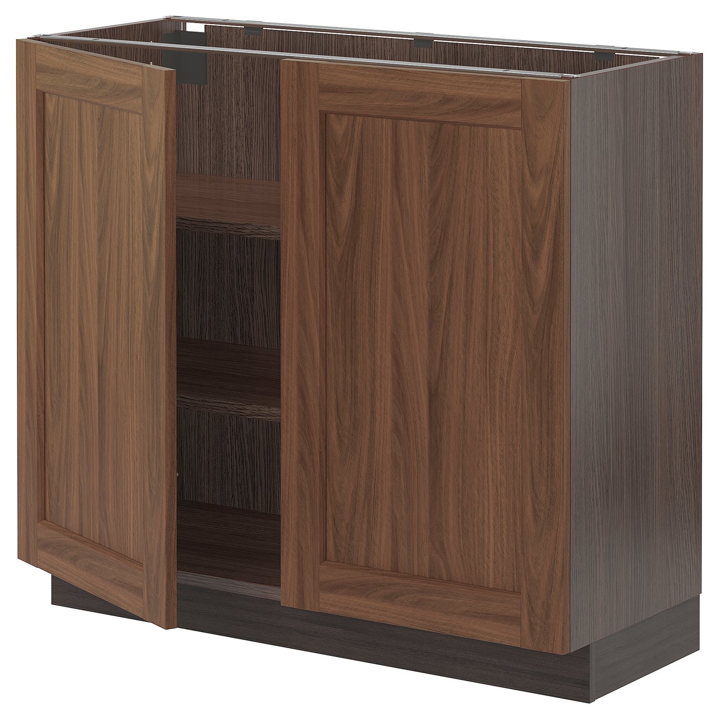 SEKTION Base with shelves/2 doors, brown Enköping/brown walnut
