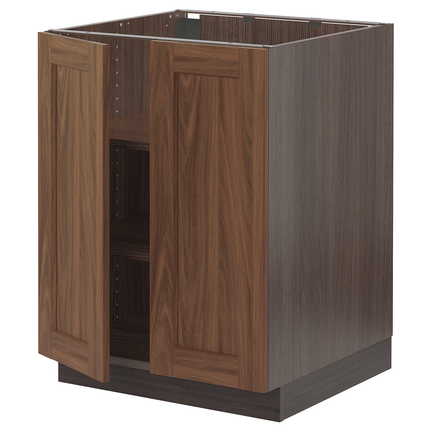 SEKTION Base with shelves/2 doors, brown Enköping/brown walnut