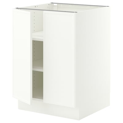 SEKTION Base cabinet with shelves/2 doors, white/Aspudden matt white, 24x24x30 "
