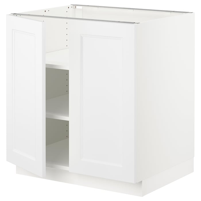 SEKTION base with shelves/2 doors, white/Axstad matt white, 76x61x76 cm (30x24x30