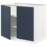 SEKTION Base cabinet with shelves/2 doors, white Axstad/matte blue, 36x24x30 "