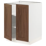 SEKTION Base cabinet with shelves/2 doors, white Enköping/brown walnut effect, 24x24x30 "