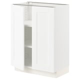 SEKTION Base cabinet with shelves/2 doors, white Enköping/white wood effect, 24x15x30 "