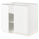 SEKTION Base cabinet with shelves/2 doors, white Enköping/white wood effect, 36x24x30 "
