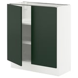 SEKTION Base cabinet with shelves/2 doors, white/Havstorp deep green, 30x15x30 "