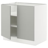SEKTION Base cabinet with shelves/2 doors, white/Havstorp light gray, 36x24x30 "
