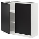 SEKTION Base cabinet with shelves/2 doors, white/Upplöv matt anthracite, 36x15x30 "