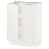 SEKTION Base cabinet with shelves/2 doors, white/Veddinge white, 24x15x30 "