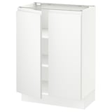 SEKTION Base cabinet with shelves/2 doors, white/Voxtorp matt white, 24x15x30 "