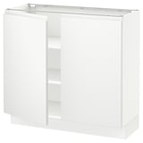 SEKTION Base cabinet with shelves/2 doors, white/Voxtorp matt white, 36x15x30 "