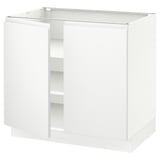 SEKTION Base cabinet with shelves/2 doors, white/Voxtorp matt white, 36x24x30 "